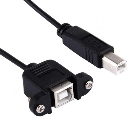 USB 2.0 BM to BF Retractable Coiled Cable for Printer, Coiled Cable Stretches to 1.5m