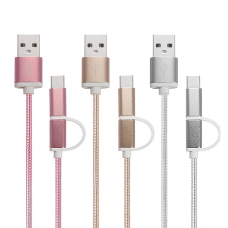  Original 1M Aluminum Nylon Metal Plug Usb Type-C Cable Sync Charge Cable