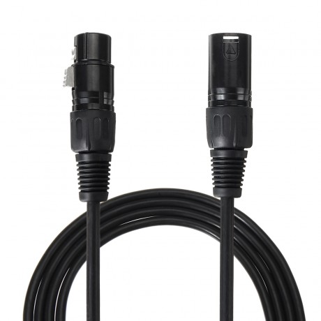 2Pcs 2M Mic DMX Audio Cable 3 Pin XLR Male to XLR Female Microphone Cable