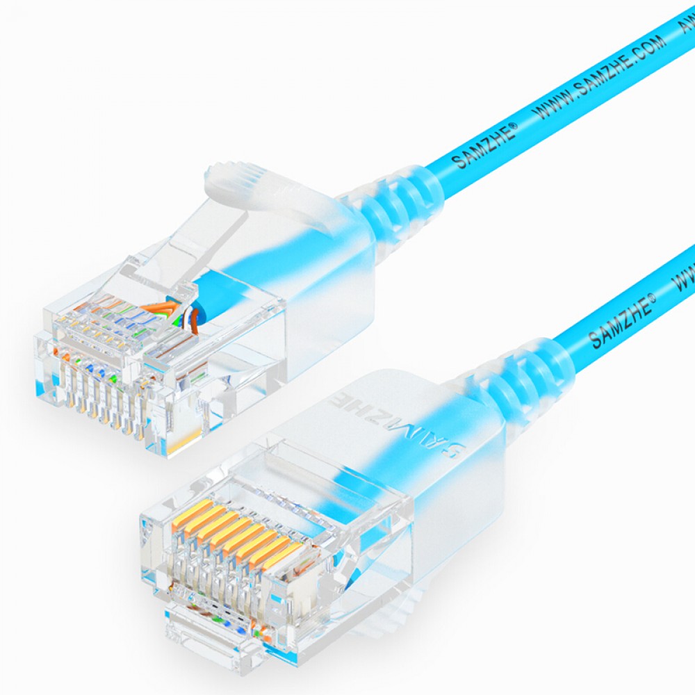  0.5~5M 10Gbps Ultrafine CAT6A Blue Ethernet Patch Cable Slim LAN Networking Cable