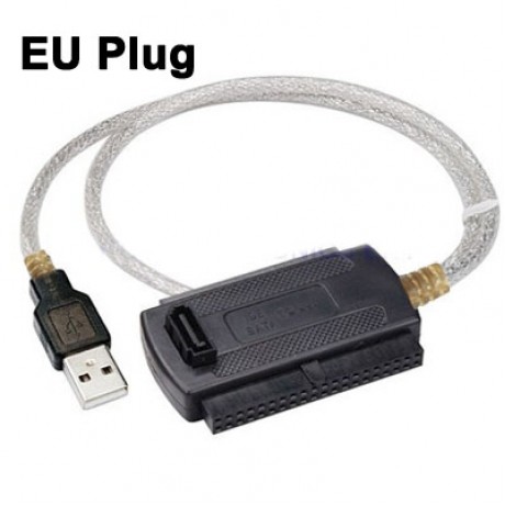 USB 2.0 to IDE & SATA Cable , EU Plug, Cable Length: approx 70cm