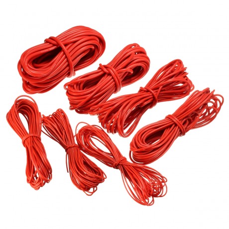 DANIU 10 Meter Red Silicone Wire Cable 10/12/14/16/18/20/22AWG Flexible Cable