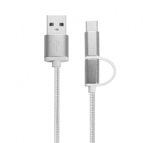  Original 1M Aluminum Nylon Metal Plug Usb Type-C Cable Sync Charge Cable