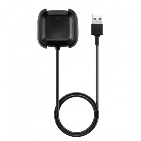 Replacement USB Charger Charging Cable Dock Adapter for Fitbit Versa Smartwatch, Cable Length: 1m (Black)