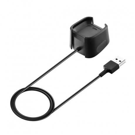 Replacement USB Charger Charging Cable Dock Adapter for Fitbit Versa Smartwatch, Cable Length: 1m (Black)