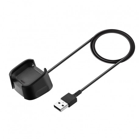 Replacement USB Charger Charging Cable Dock Adapter for Fitbit Versa Smartwatch, Cable Length: 1m (Black)