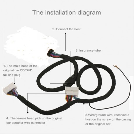 Universal Car Radio Stereo Ampplified DSP Extension Cable Wg Harness, Cable Length: 1.5m