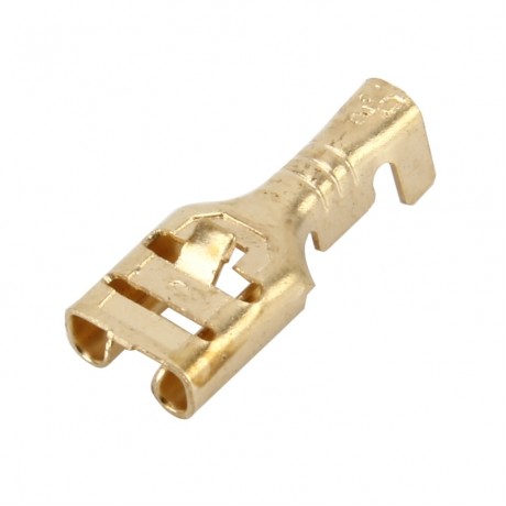 100 PCS 6.3mm Cable Spade Plug Connector Gold Plated Copper Cable Terminal DIY Terminal Connectors