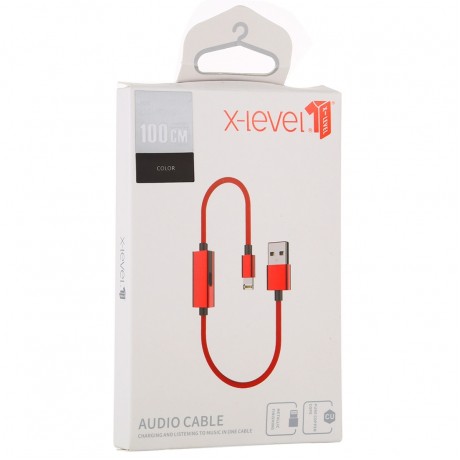 X-level Multi-function 8 Pin Charging Cable Audio Cable, Length: 1m (Black)