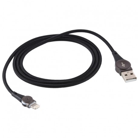 USB to 8 Pin Rotatable Connector Braided Data Cable, Cable Length: 1m