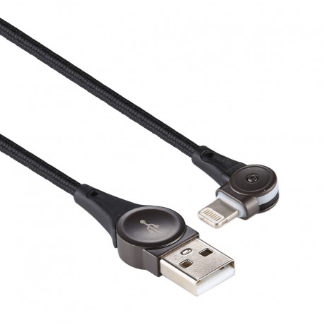 USB to 8 Pin Rotatable Connector Braided Data Cable, Cable Length: 1m