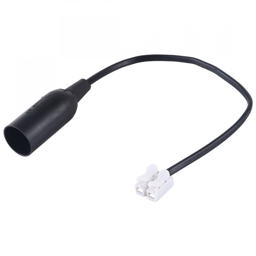 E14 Lamp Socket Base Holder with Electrical Wire Cable, Cable Length: 28cm (Black)