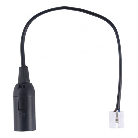 E14 Lamp Socket Base Holder with Electrical Wire Cable, Cable Length: 28cm (Black)