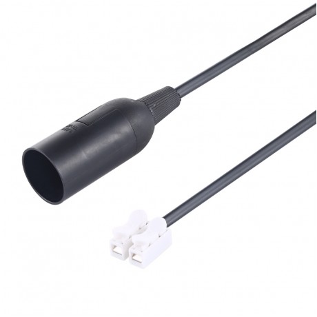 E14 Lamp Socket Base Holder with Electrical Wire Cable, Cable Length: 28cm (Black)