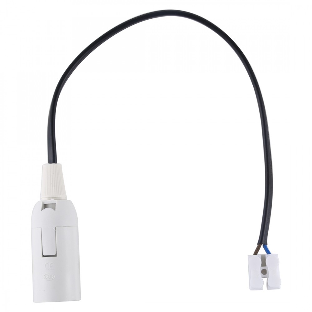 E14 Lamp Socket Base Holder with Electrical Wire Cable, Cable Length: 28cm (White)