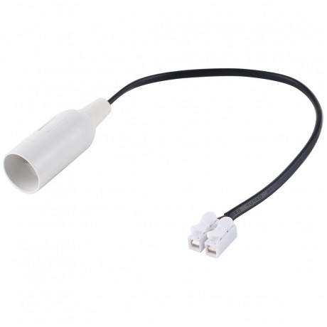 E14 Lamp Socket Base Holder with Electrical Wire Cable, Cable Length: 28cm (White)