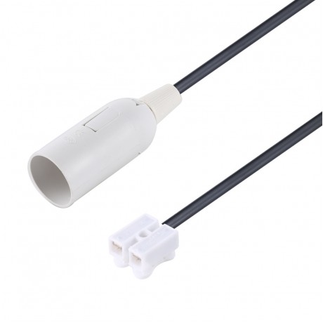 E14 Lamp Socket Base Holder with Electrical Wire Cable, Cable Length: 28cm (White)