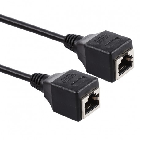 RJ45 Female to Female Ethernet LAN Network Extension Cable Cord, Cable Length: 60cm