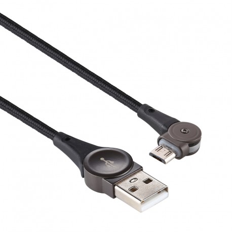 USB to Micro USB Rotatable Connector Braided Data Cable, Cable Length: 1m