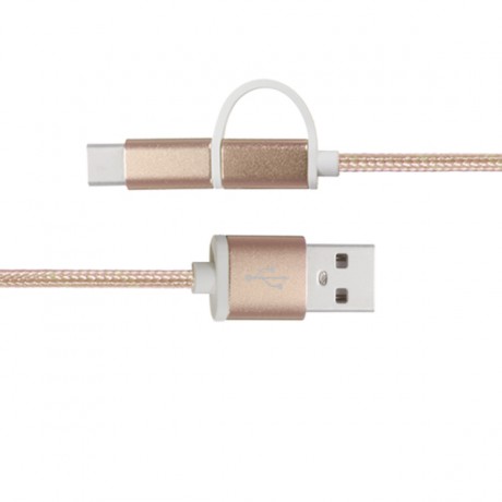  Original 1M Aluminum Nylon Metal Plug Usb Type-C Cable Sync Charge Cable