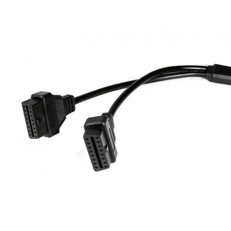 L-Type 16Pin OBD2 Extension Cable One with Two 90 Degree Elbow Adapter Cable